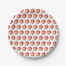 Papel Plato para Baby Shower Corazón de Manzana Roja App