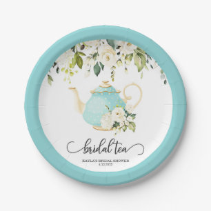 Papel Plato para Fiesta de Té Nupcial - Azul PERSONALI