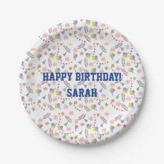 Papel Plato personalizado de feliz cumpleaños