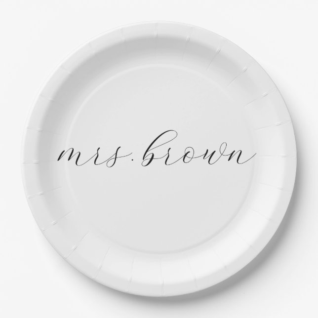 Papel Plato personalizado de Sra., Soporte personalizado (Anverso)