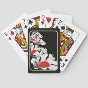 Papel Poppies Flores Cartas de Jugamiento de Arte