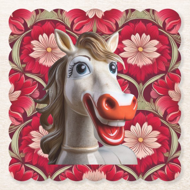 Papel Posavasos de caballo de cerámica (Anverso)
