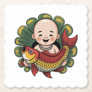 Papel Posavasos de cartón | Un chico lindo con un Koi af