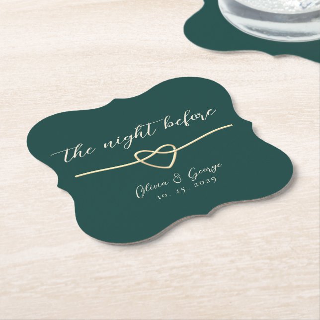 Papel Posavasos de Cena de Ensayo Verde Esmeralda (En perspectiva)