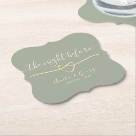 Papel Posavasos de cena de ensayo verde salvia