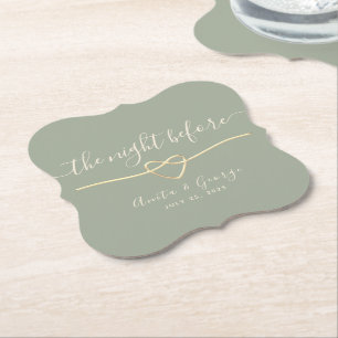 Papel Posavasos de cena de ensayo verde salvia
