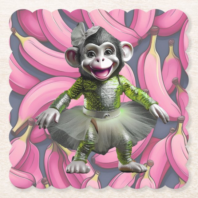 Papel Posavasos de chimpancé de cerámica (Anverso)