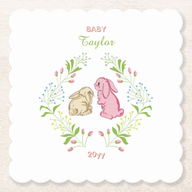Papel Posavasos de conejo con corona (Anverso)