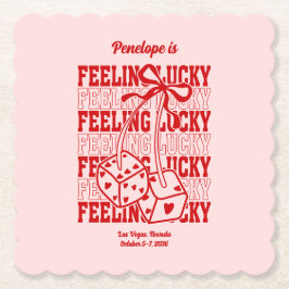 Papel Posavasos de fiesta de soltera con sentimiento ros