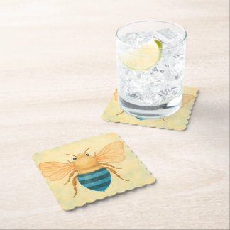 Papel Posavasos de plástico con avispa azul bandeada