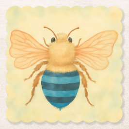 Papel Posavasos de plástico con avispa azul bandeada