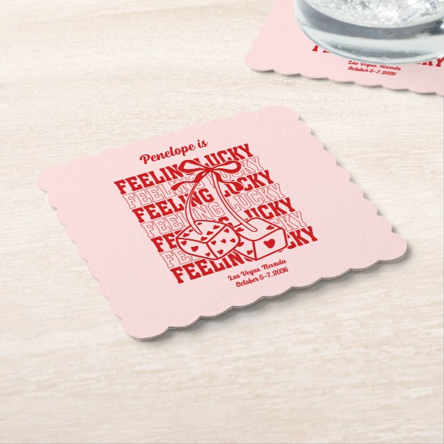 Papel Posavasos para despedida de soltera con sensación  (En perspectiva)