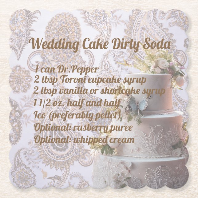 Papel Posavasos para Torta de Boda de Soda Sucia (Anverso)