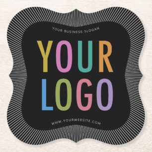 Papel Posavasos Personalizados Negros con Logo de Empres