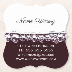 Papel Posavasos promocional de tarjeta de negocio de vin