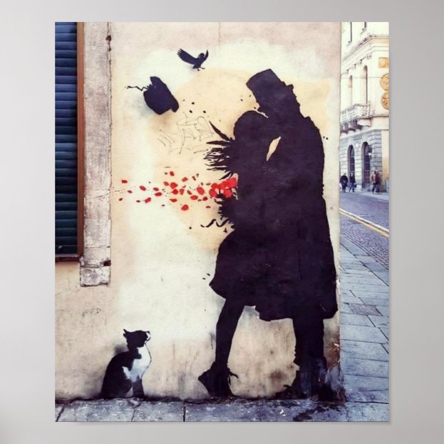 Papel Poster de valor de impresión de gato y amor  (Frente)