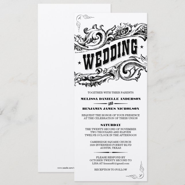 Papel Premium Elegante Invitaciones a la Boda Occi (Anverso / Reverso)
