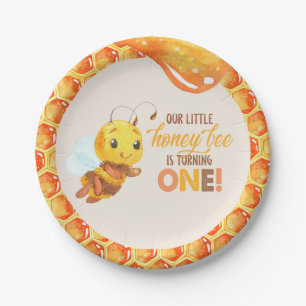 Papel Primer plato de cumpleaños de Bee