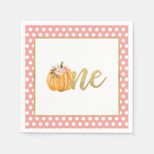 Papel Primera servilleta del cumpleaños de la calabaza 