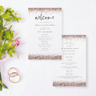 PAPEL   Programa de Bodas Blancas Rosas Purpurinas