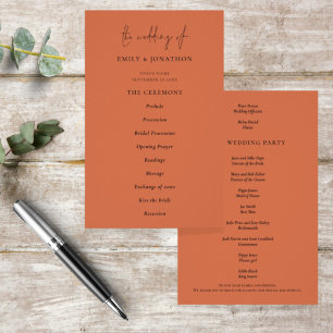 PAPEL   Programa de bodas de Terracota con texto e