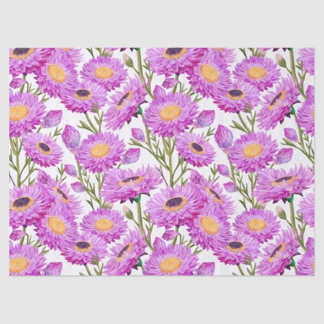 Papel púrpura daisita floraciones florales (Anverso)