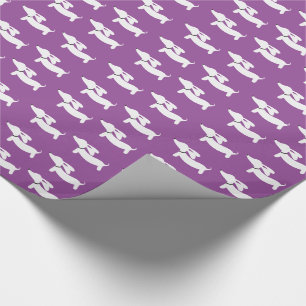 Papel púrpura del papel de regalo del perro de la