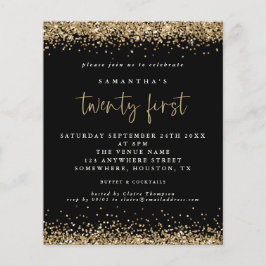PAPEL | Purpurina de oro 21ª invitación a la fiest