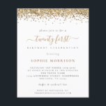 PAPEL | Purpurina de oro Invitación a 21º Fiesta<br><div class="desc">Invitación del Purpurina del oro 21er Fiesta. Una alternativa de PAPER (no tarjeta) de gran valor SIN ENVELOPES a un tamaño menor de 4, 5" x 5, 6" y a un precio económico. (Los sobres estándar A6 son el tamaño más próximo a caber). Estilo glam con un borde de falso...</div>