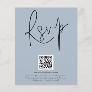 PAPEL   QR Code Script Boda Dusty Blue RSVP
