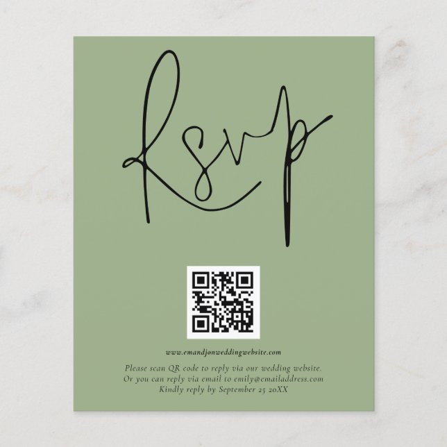 PAPEL | QR Código Script Boda Sage RSVP (Frente)