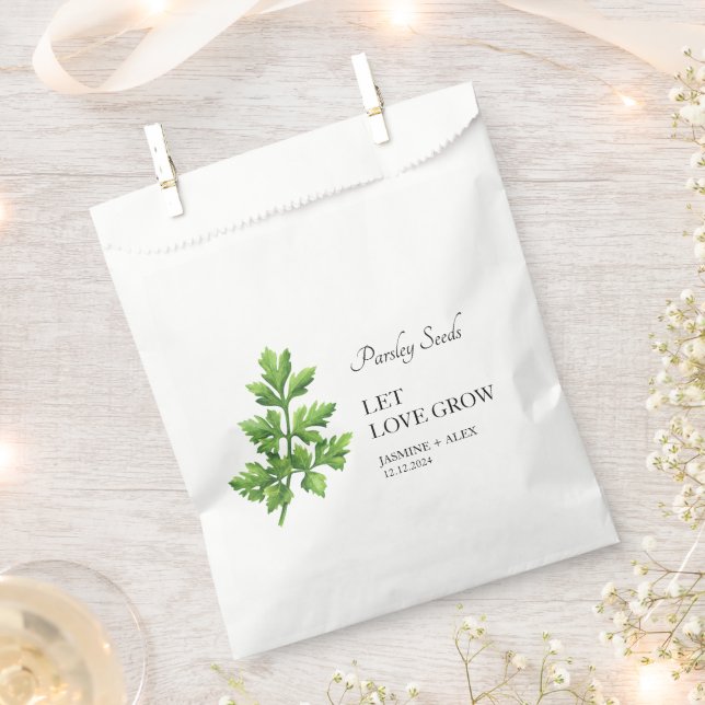 Papel Que el amor crezca | Bolsa de Favor de la Boda Par (Cortado)