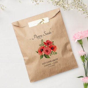 Papel Que el amor crezca l las semillas de amapola Bolsa