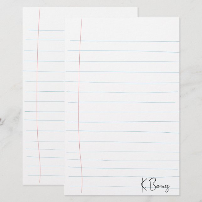 Papel Rayado Dibujado a Mano (Anverso / Reverso)