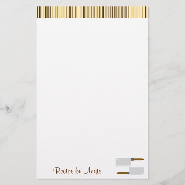 Papel recetario de franjas de cocina (Anverso)