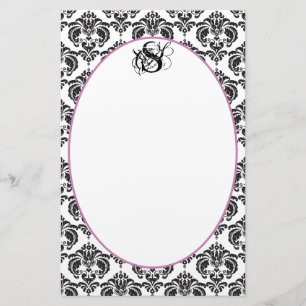 Papel reciclado de monograma negro con cinta de ci