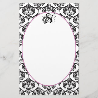 Papel reciclado de monograma negro con cinta de ci