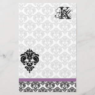 Papel reciclado de monograma negro con cinta de ci