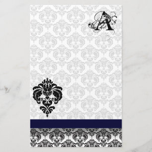 Papel reciclado en monograma negro de cinta azul D