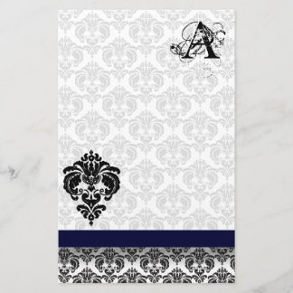 Papel reciclado en monograma negro de cinta azul D