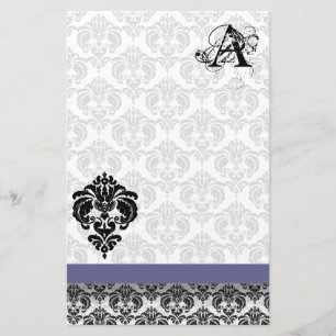 Papel reciclado en monograma negro de cinta azul D