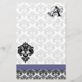 Papel reciclado en monograma negro de cinta azul D
