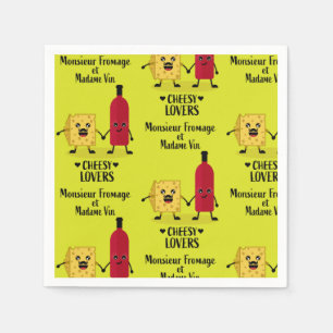 Papel Regalos de queso y vino francés servilleta