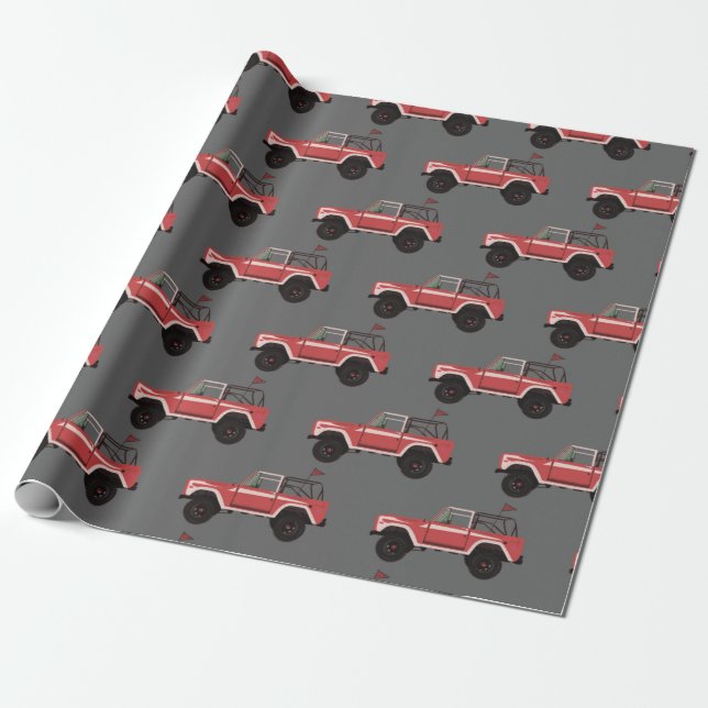 Papel retro 4x4 para envolvimiento de buggy en la  (Desenrollado)