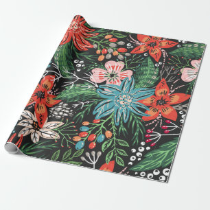 Papel retro de envolver floral