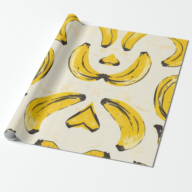 Papel retro para envolver banana (Desenrollado)