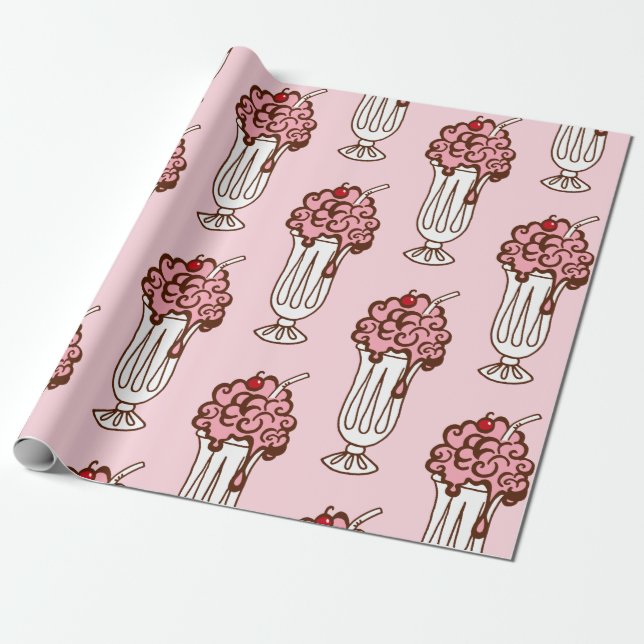 Papel retro para envolver crema de hielo (Desenrollado)