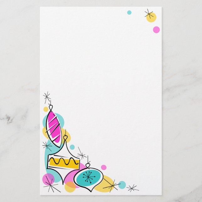 Papel Retro Tree Baubles Corner (Anverso)