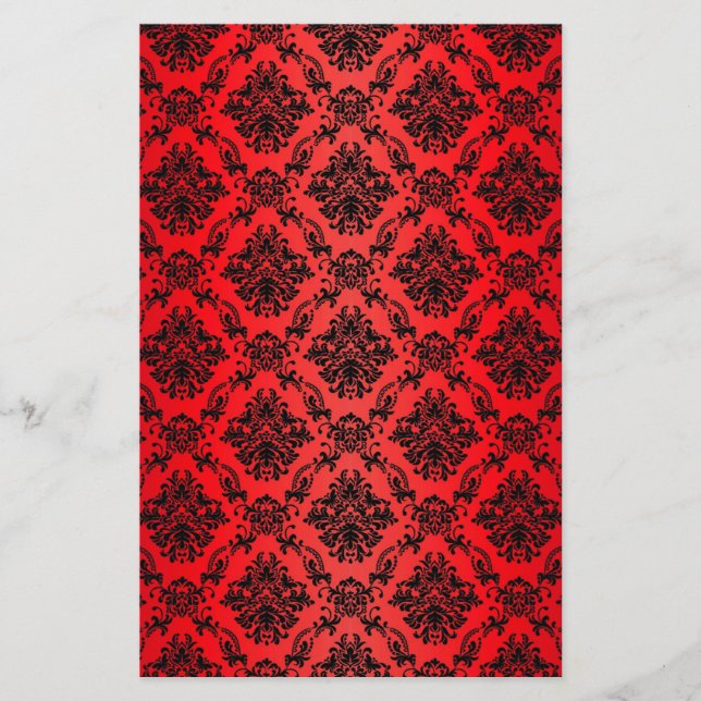Papel rojo barroco del libro de recuerdos del (Anverso)