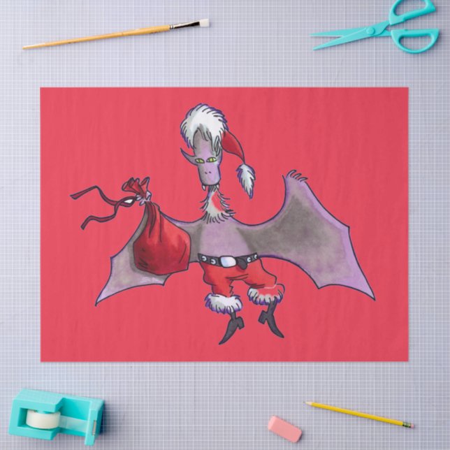 Papel rojo Santa Bat de gran tamaño (Artesanía)